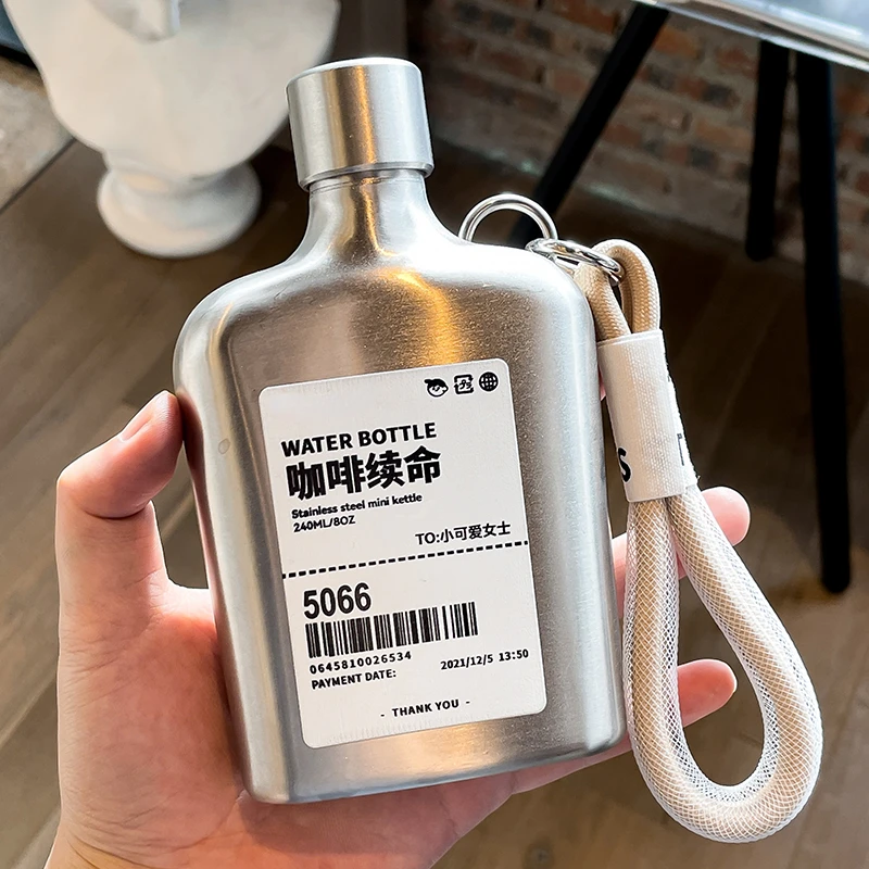 Coffee Tea Vodka - 9oz Stainless Steel Hip Flask Liquor