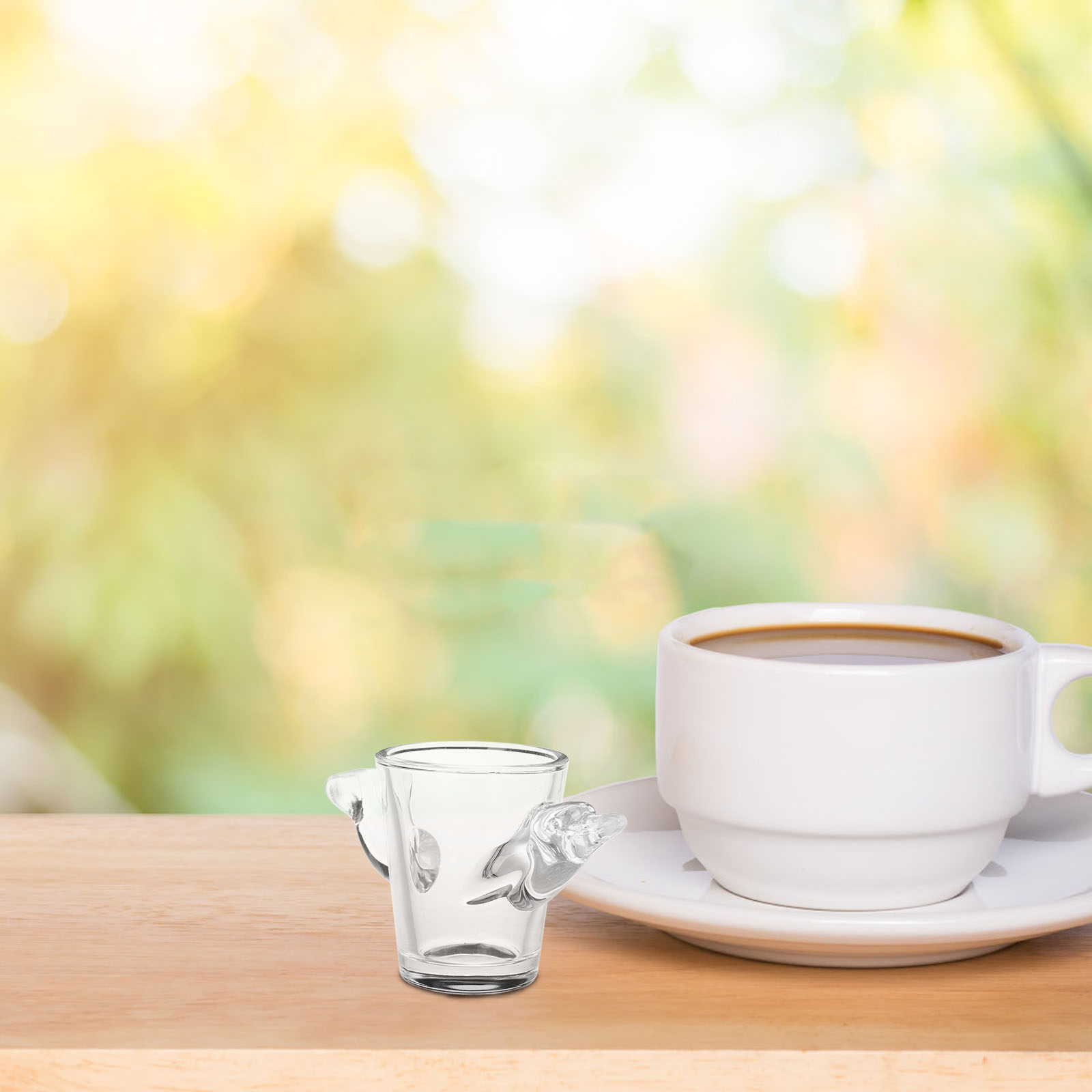 Coffee Tea Vodka - Clear Mini Shot Glass Small Animal