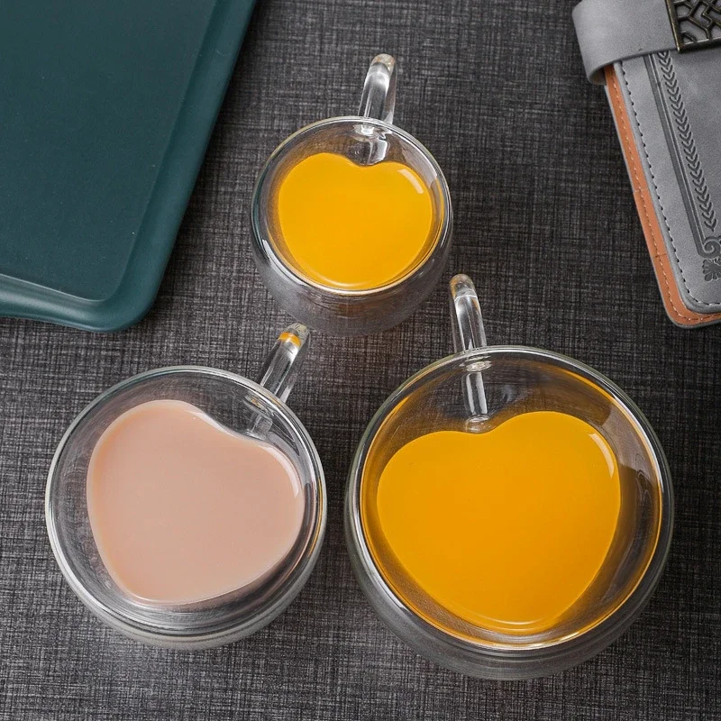 Coffee Tea Vodka - 1pcs Heart-Shaped Glass Coffee Cup Wine