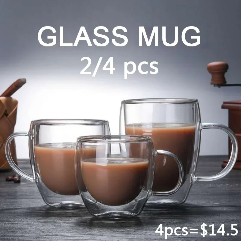 Coffee Tea Vodka - Double Bottom Wall Glass Coffee Cup
