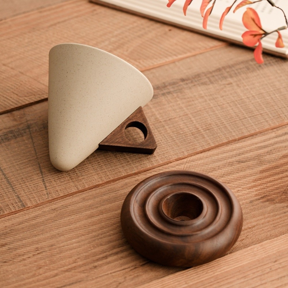 Coffee Tea Pictures - Coarse Ceramic Triangular Cone Cup Retro