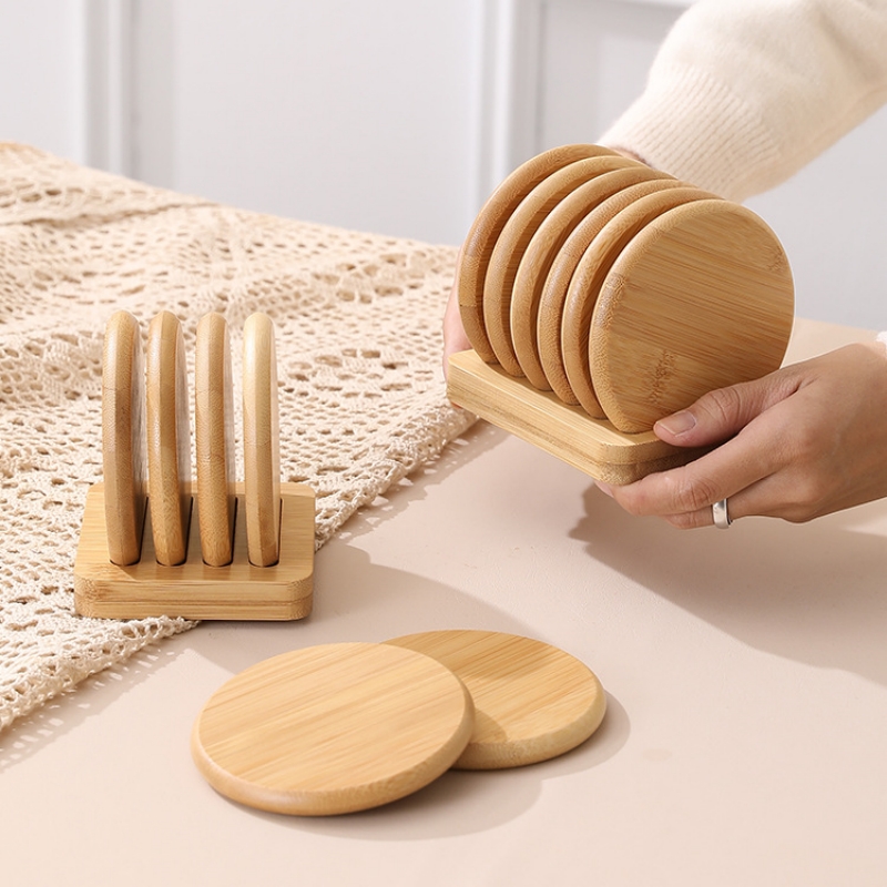 Bamboo Round Coaster Anti-scal - огляд і ціна Coffee Tea Place