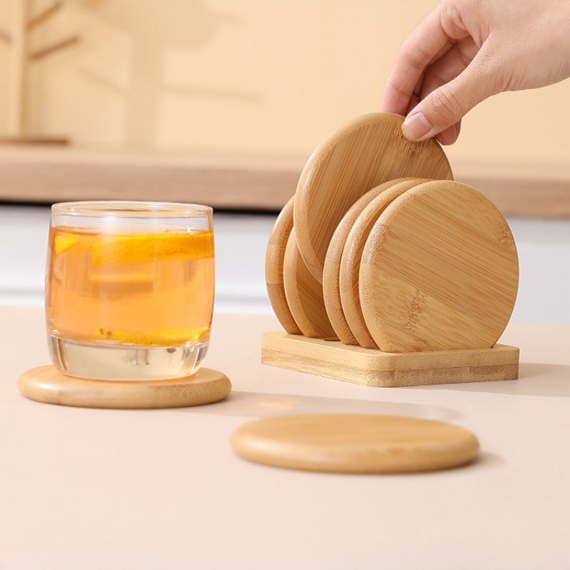 Bamboo Round Coaster Anti-scal - огляд і ціна Coffee Tea Place