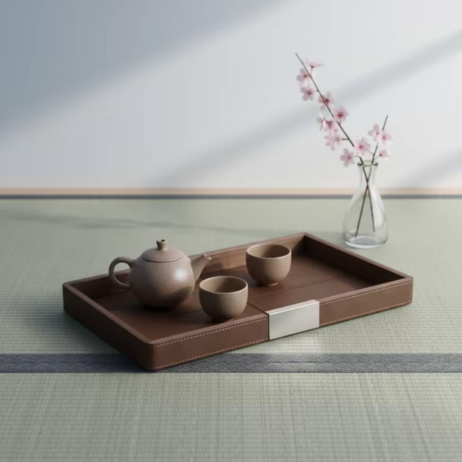 Walnut Wood Tray Minimalist Tr - огляд і ціна Tea Coffee Set Up