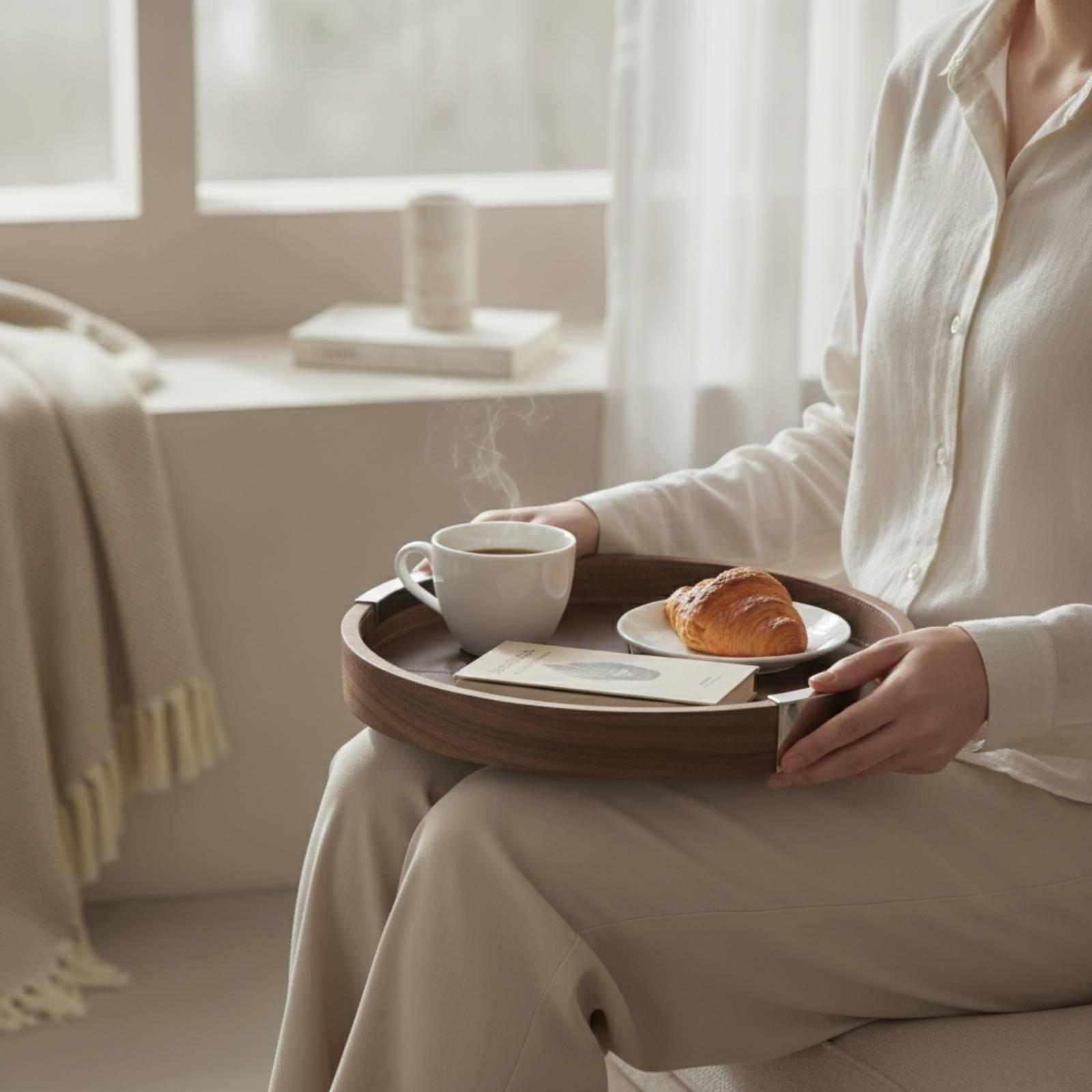 Walnut Wood Tray Minimalist Tr - огляд і ціна Tea Coffee Set Up