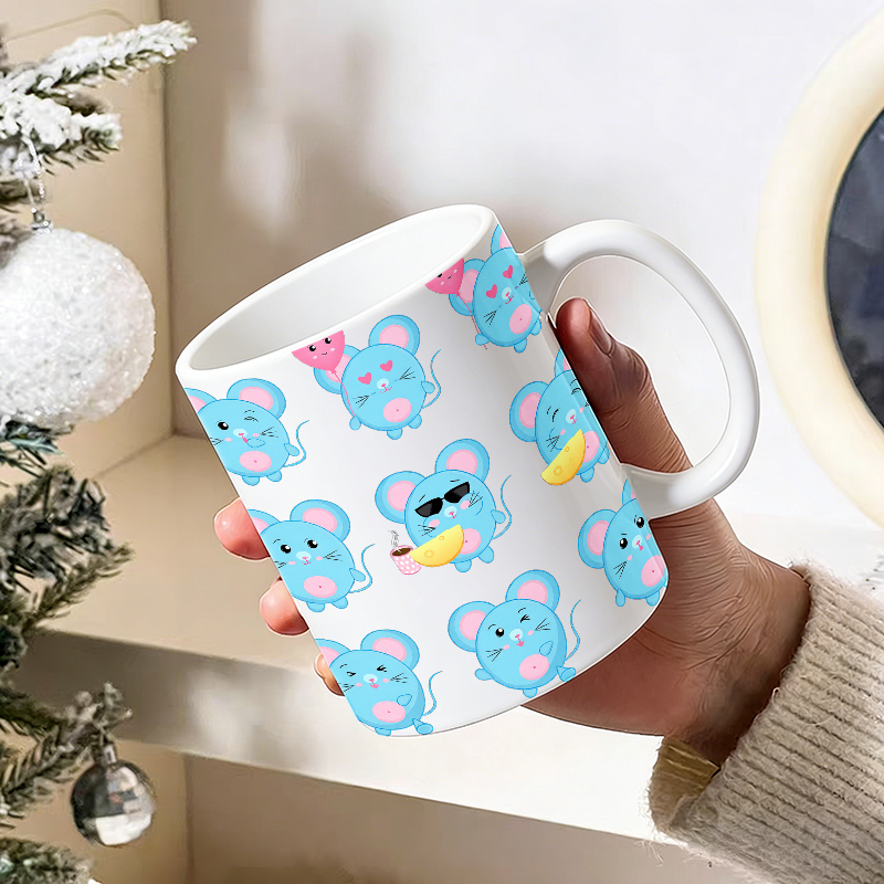 1PCS Funny Blue Mouse Emoji Ce - огляд і ціна Coffee Tea Emoji