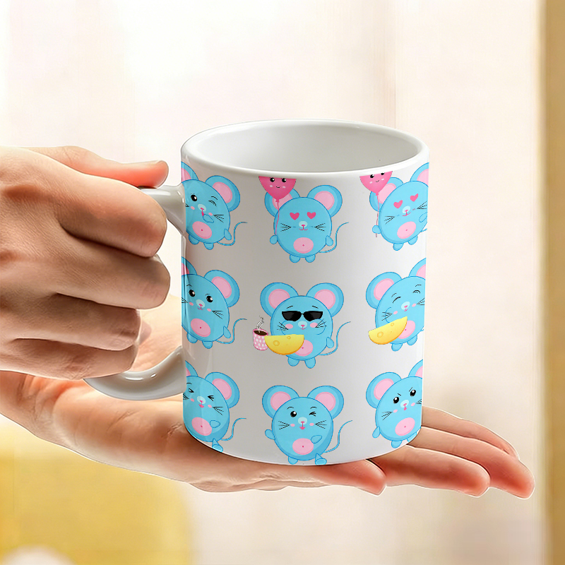 1PCS Funny Blue Mouse Emoji Ce - огляд і ціна Coffee Tea Emoji