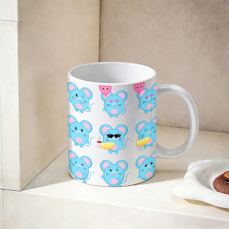 1PCS Funny Blue Mouse Emoji Ce - огляд і ціна Coffee Tea Emoji