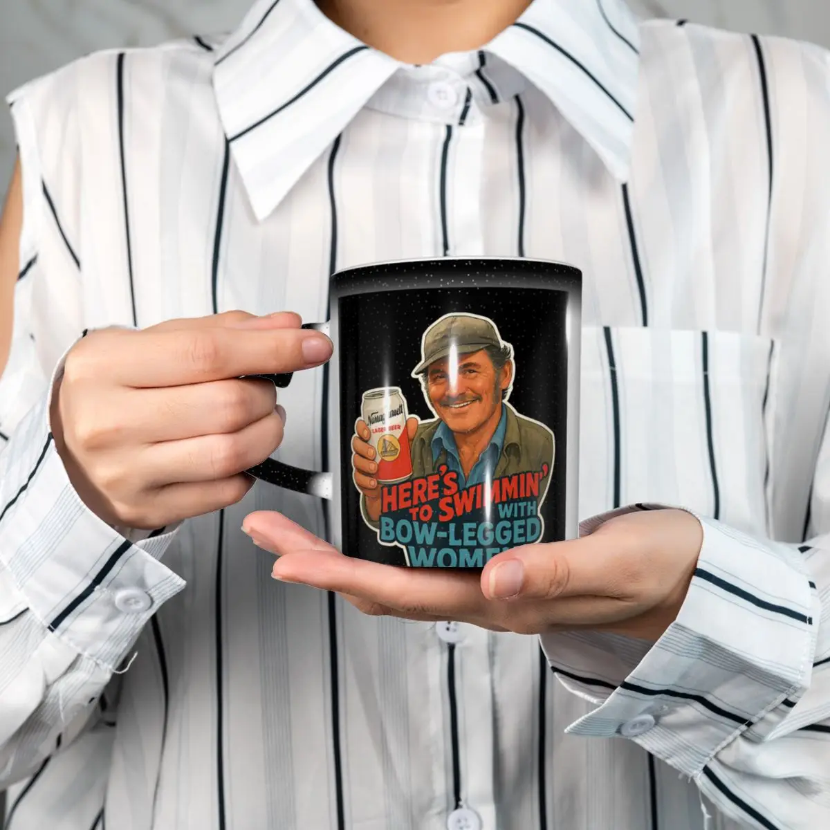 Heres To Swimmin Quint Jaws Mo - огляд і ціна Coffee And Tea Quotes Funny
