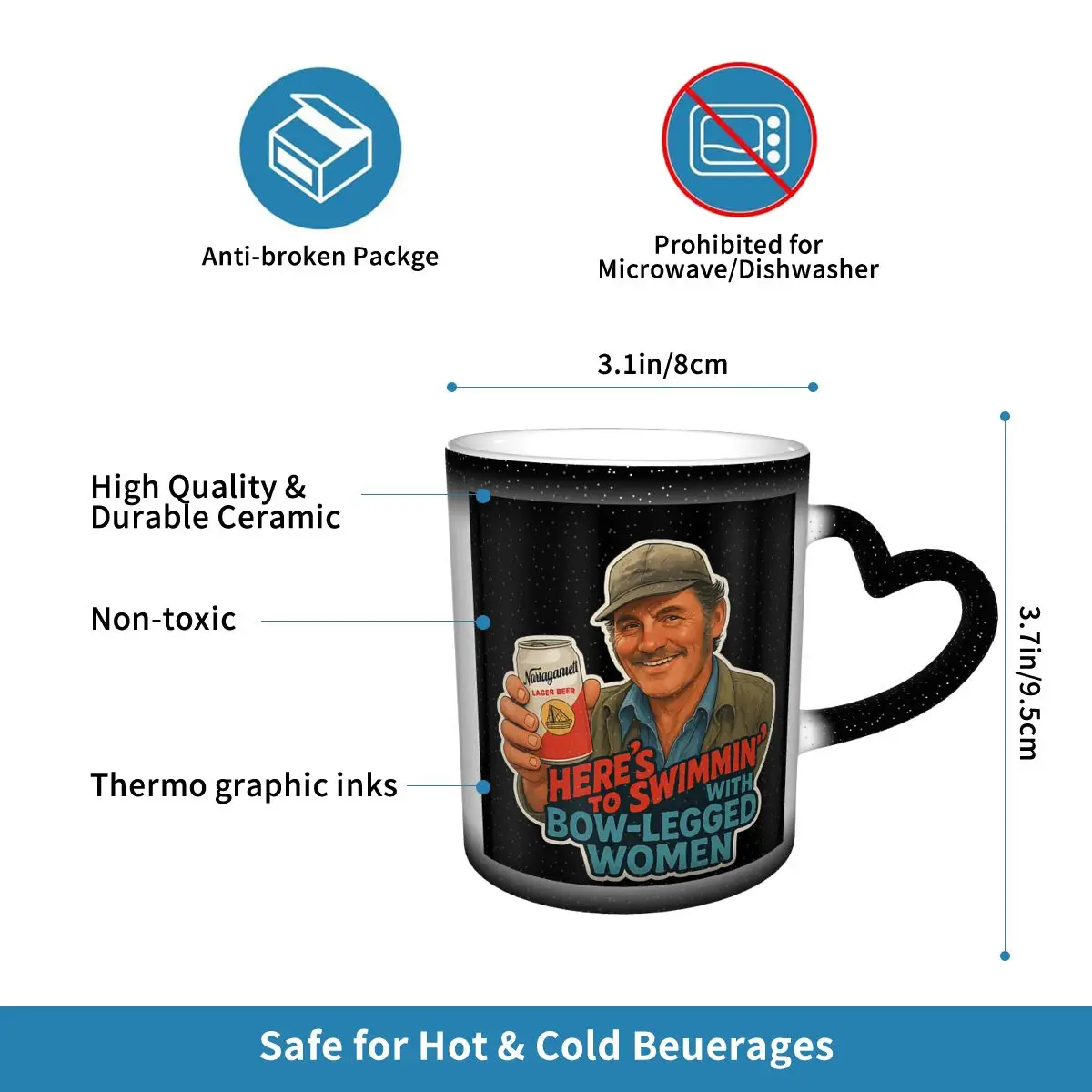 Heres To Swimmin Quint Jaws Mo - огляд і ціна Coffee And Tea Quotes Funny